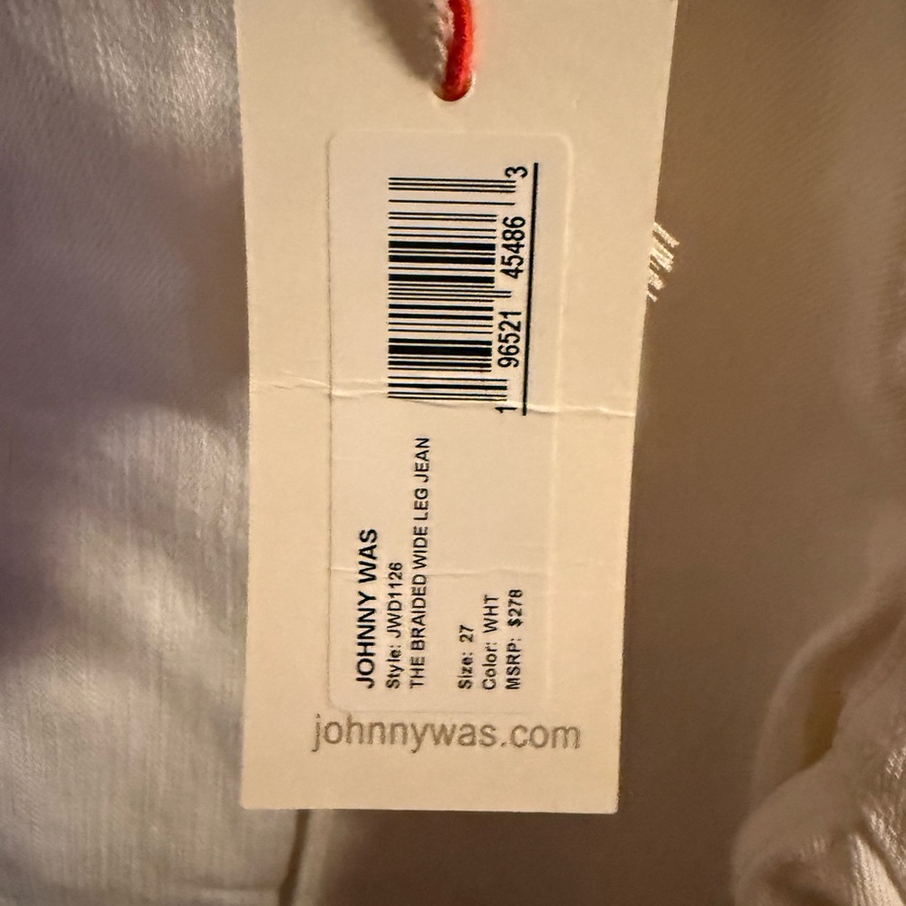Johnny Was Braided Wide Leg Pants - White size 27 NWT - Picture 4 of 9